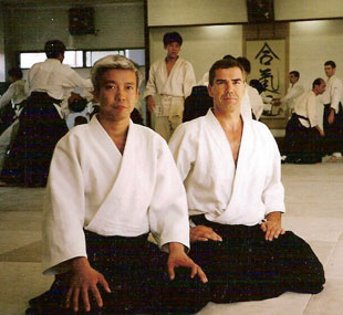 With third Doshu Moriteru UESHIBA at AIKI-KAI HOMBU DOJO TOKYO  in 1998